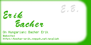 erik bacher business card